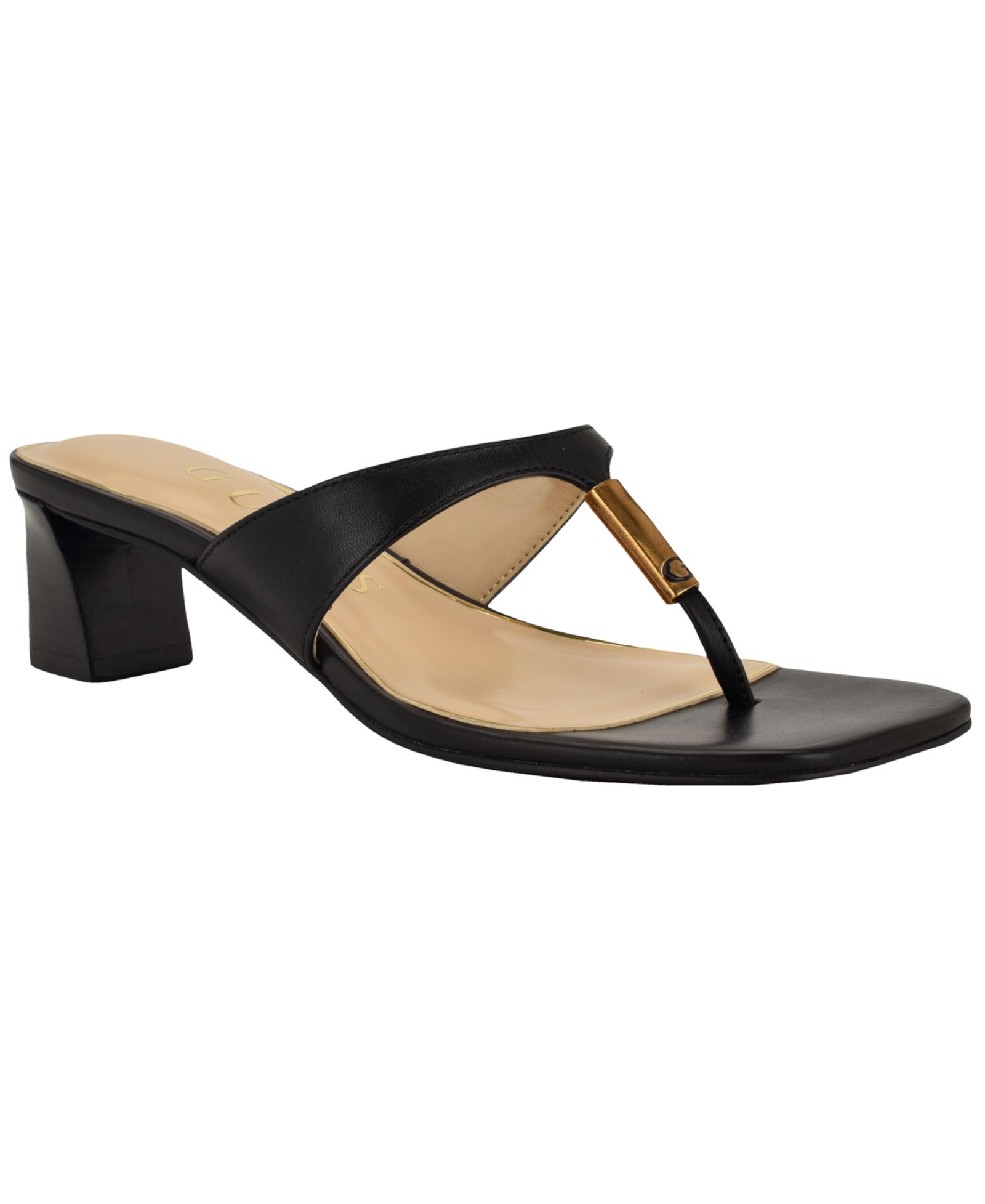 Женские кожаные сандалии на каблуке GUESS Yaiza Leather Block Heel City