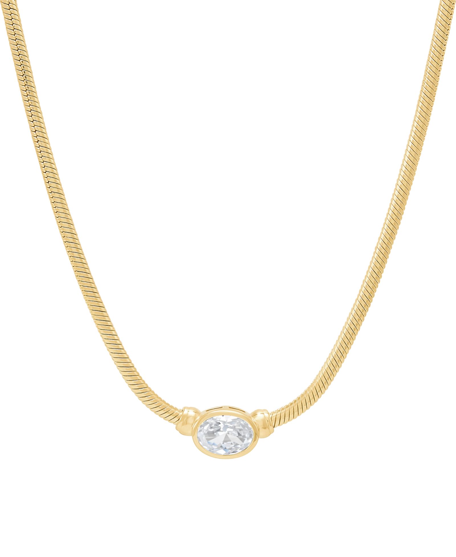 Ожерелье Macy's Lab Grown White Sapphire 14k Yellow Gold-Plated Sterling Silver