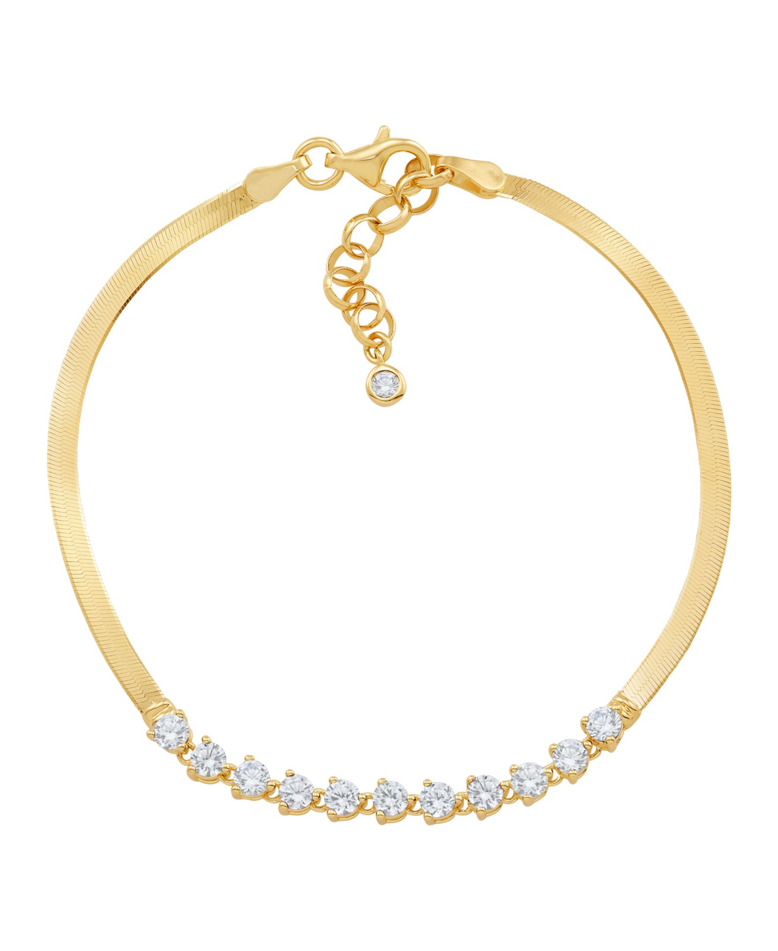 Браслет Macy's Lab Grown White Sapphire в 14k Yellow Gold-Plated Sterling Silver
