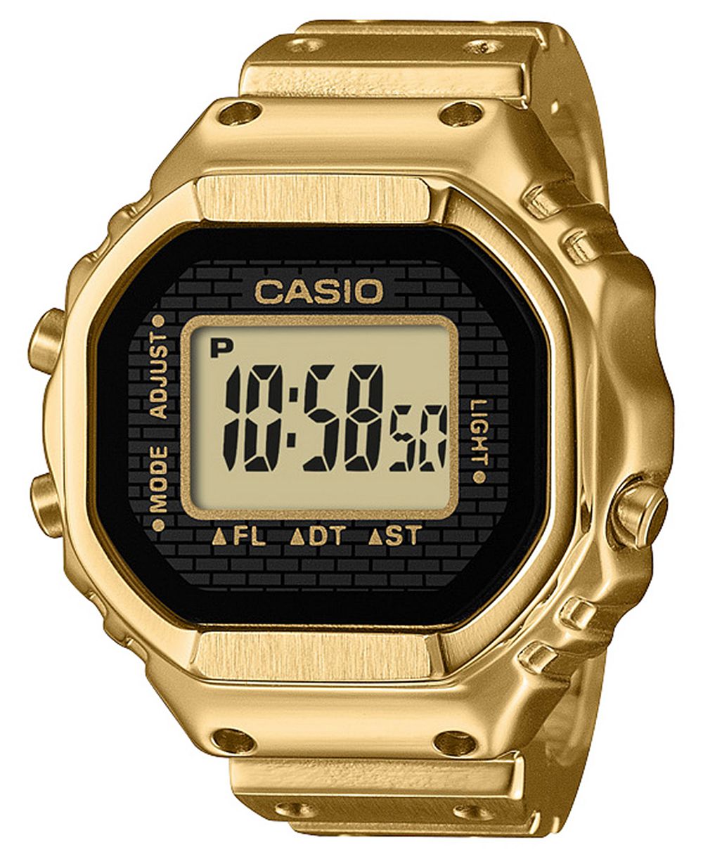 Унисекс наручные часы Casio Digital Gold-Tone Stainless Steel Ring 19.5mm