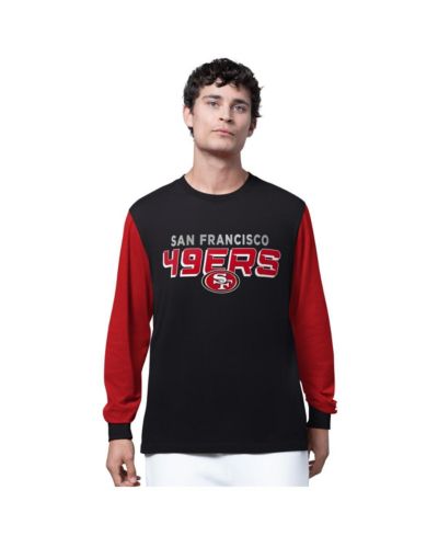 Starter Мужская футболка San Francisco 49ers, черная, с длинным рукавом