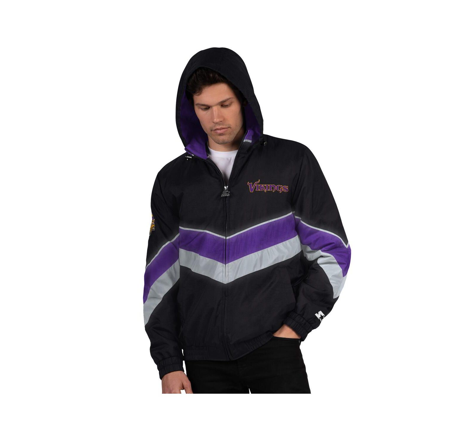 Starter Мужская куртка Minnesota Vikings Thursday Night Gridiron Full-Zip, черная/фиолетовая