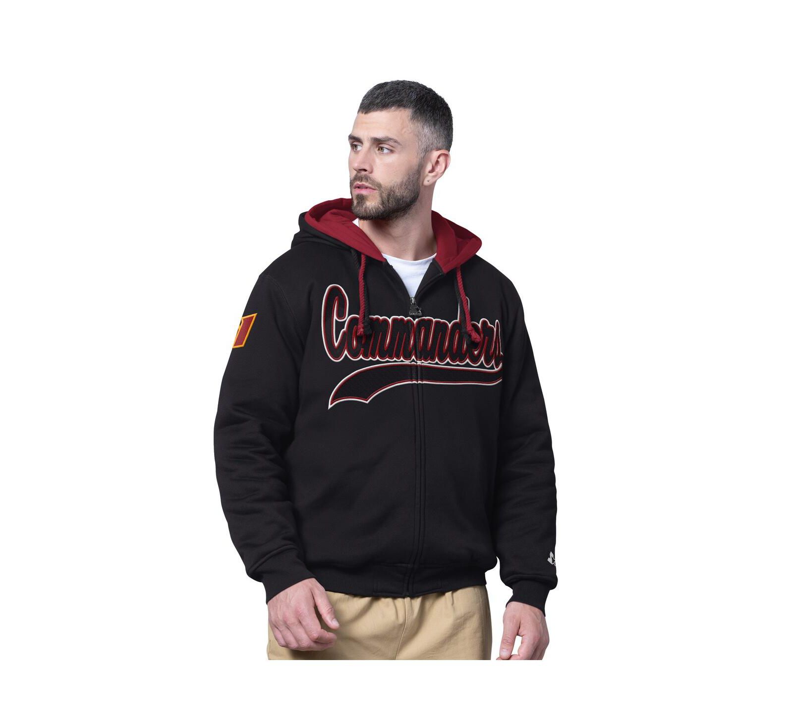 Starter Мужское худи Washington Commanders Black Big Shot Full-Zip Double