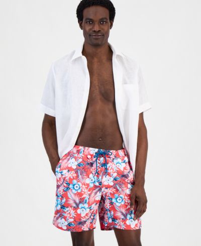 Club Room Men's Ocean Floral 7" Swim Trunk, Macy's Exclusive