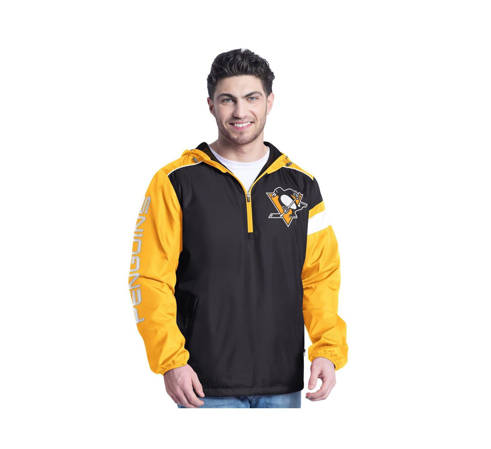G-III Sports by Carl Banks Мужское худи с молнией Pittsburgh Penguins Black/Gold
