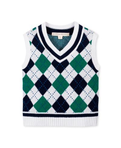 Hope & Henry Детский вязаный жилет Organic V-Neck Argyle