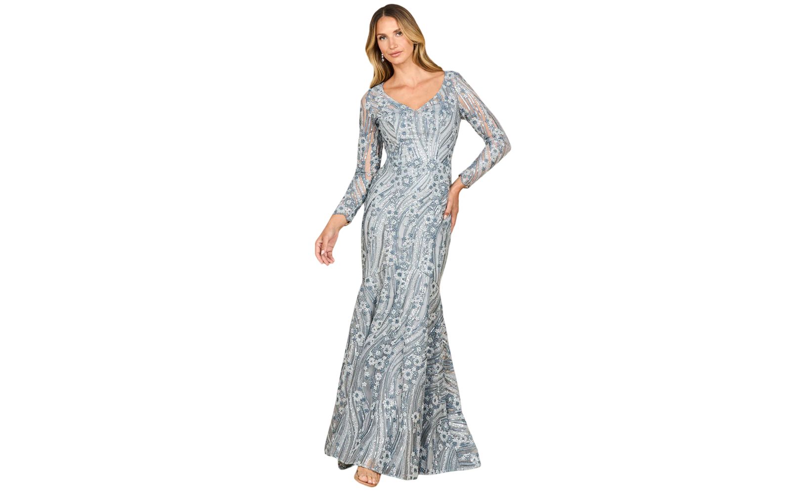 Lara Women's Mermaid, Long Sleeve Gown