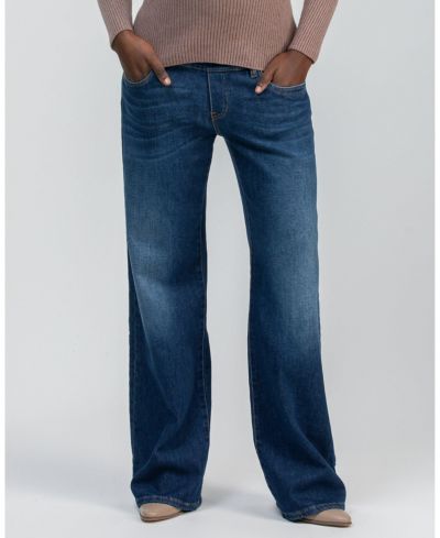 PIETRO BRUNELLI MATERNITY Maternity Wide-Leg Dad Jeans w\ Stretchy High-Rise Belly Band