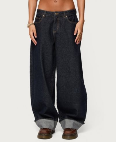 Edikted Women's Kella Low Rise Baggy Jeans