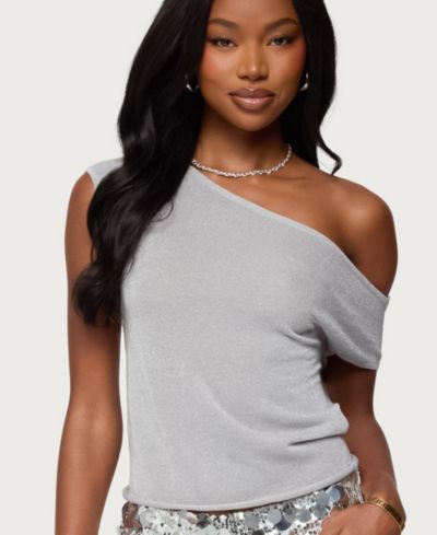 Edikted Women's Holly Glitter Off Shoulder Top