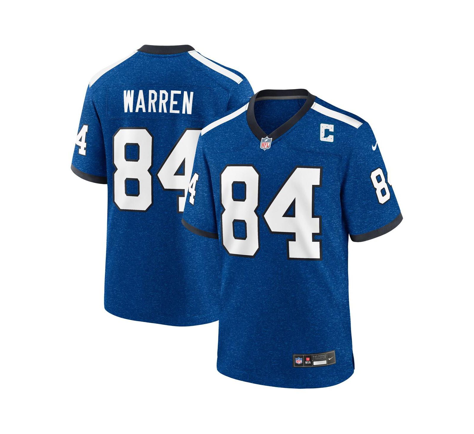 Nike Men's Tyler Warren Heather Royal Indianapolis Colts Alternate 2 Indiana Nights Game Jersey