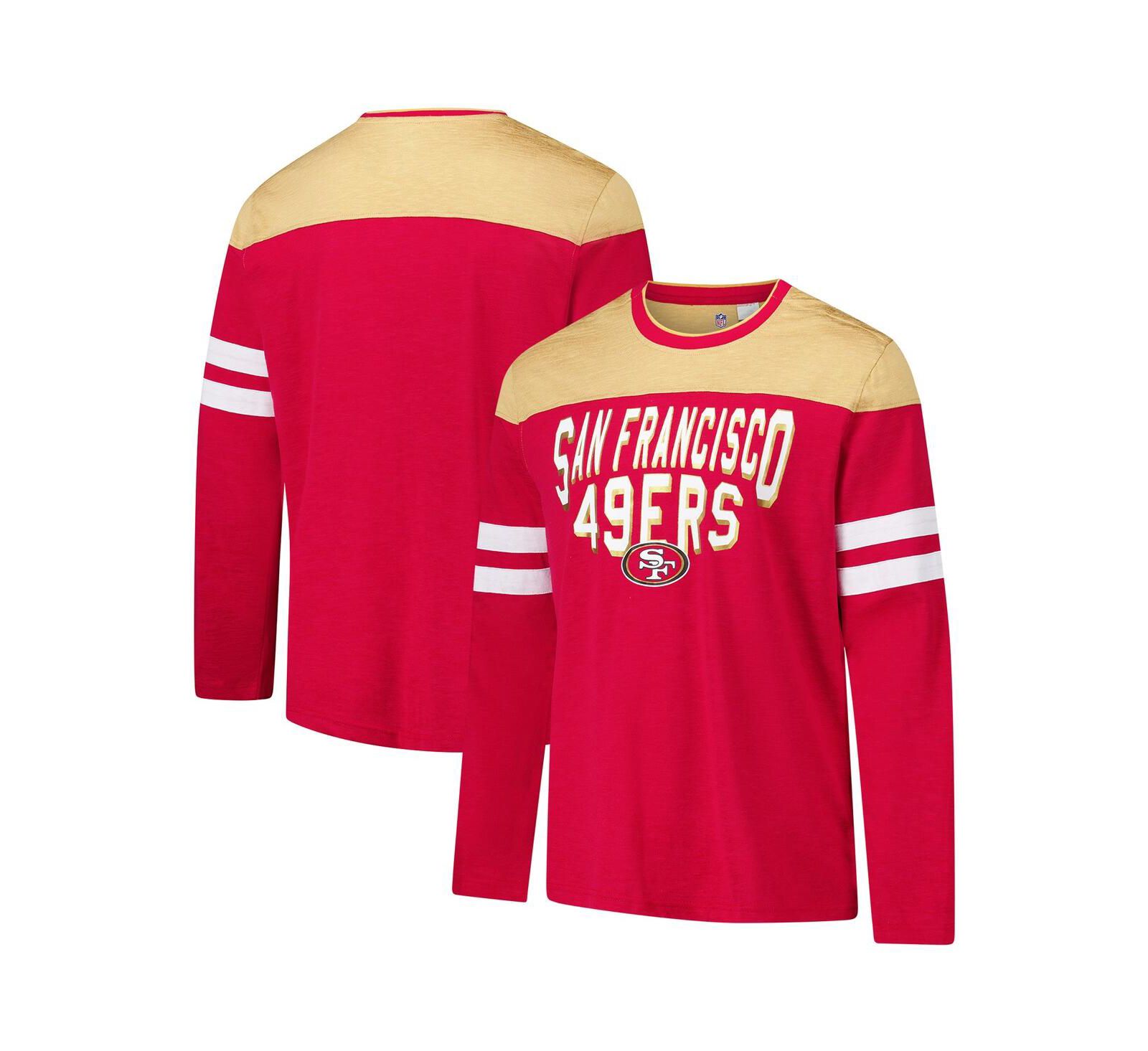 G-III Sports by Carl Banks Men's Scarlet/Gold San Francisco 49ers Adaptive Hail Mary Long Sleeve T-Shirt