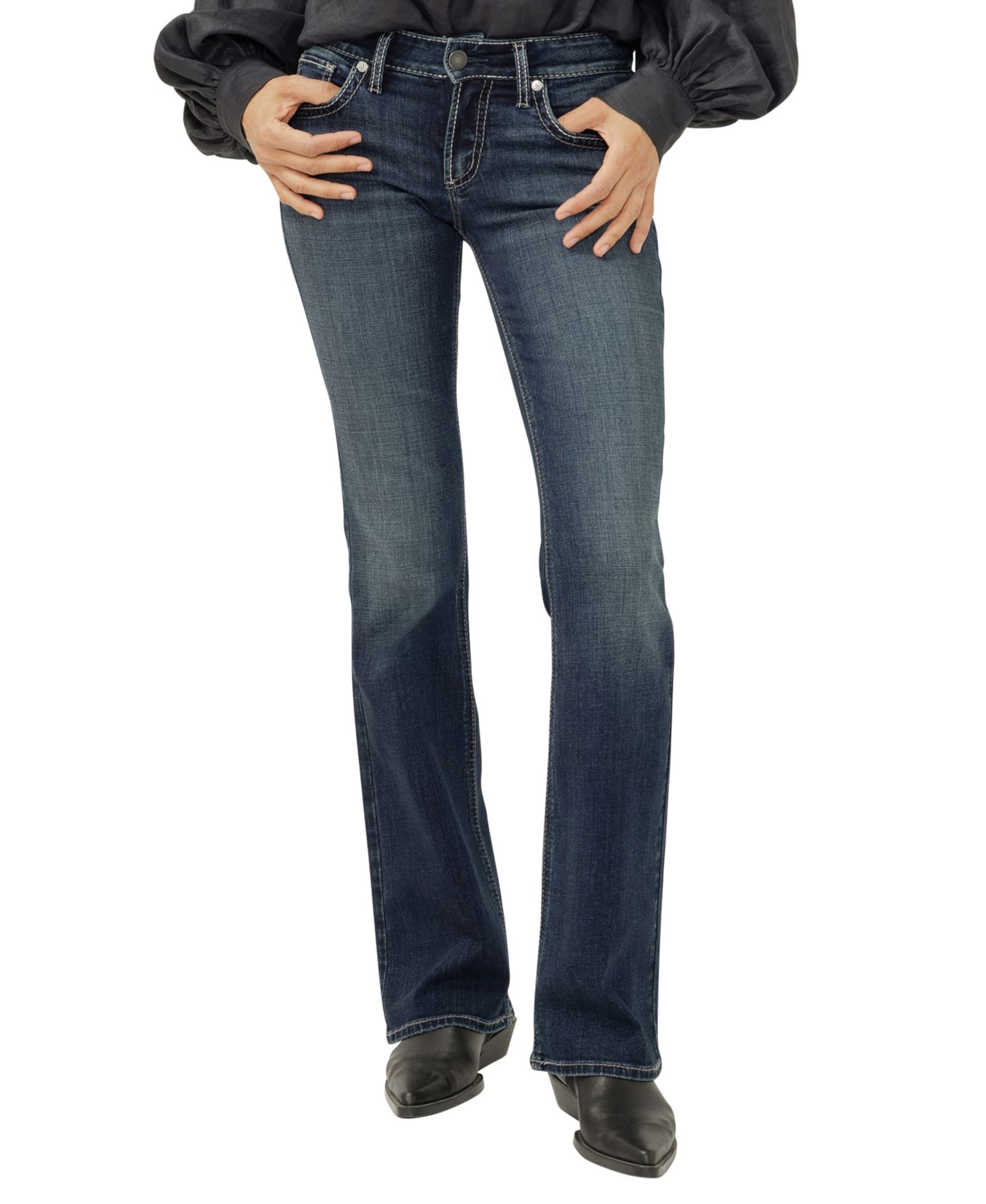 Silver Jeans Co. Women's Britt Low Rise Curvy Fit Bootcut Jeans