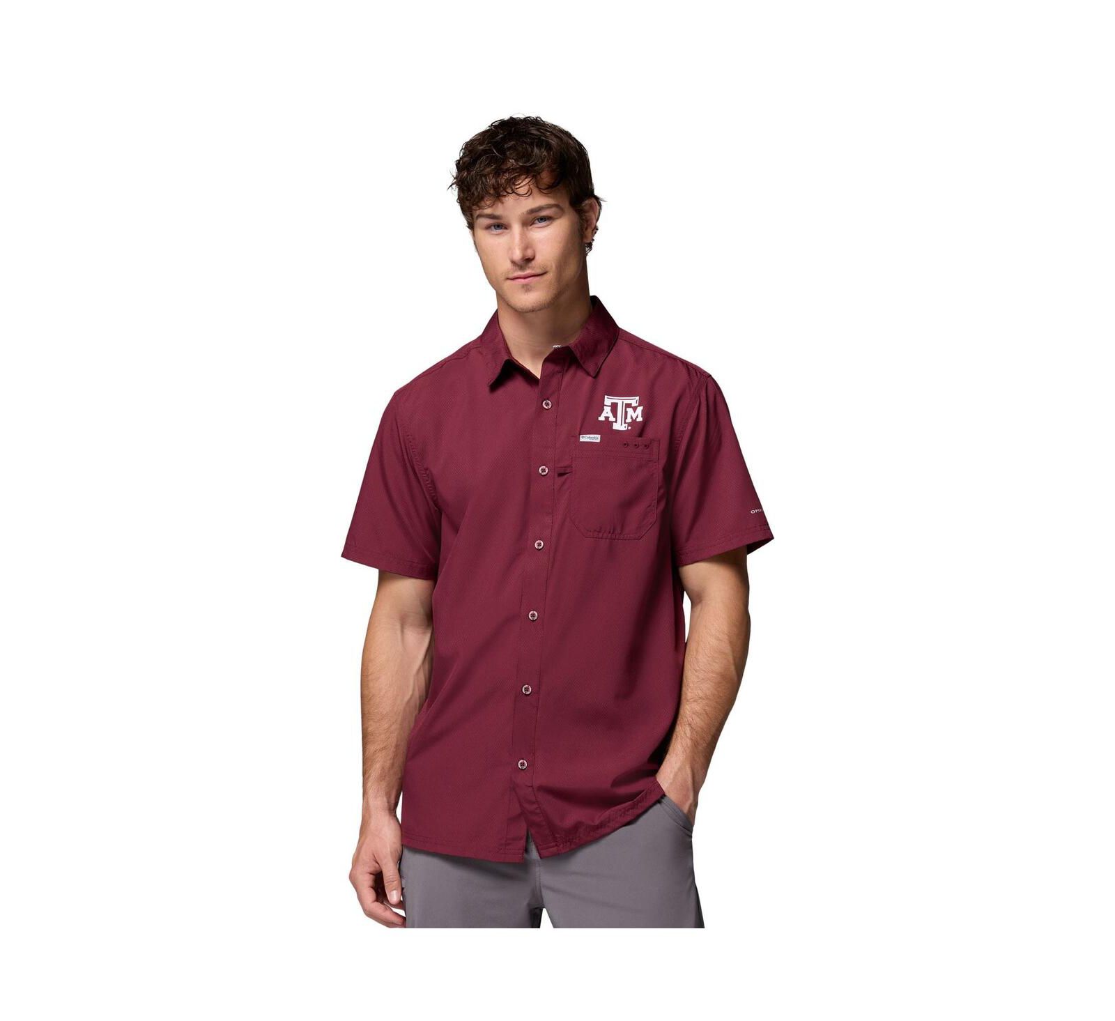 Мужская рубашка Columbia Maroon Texas A&M Aggies Slack Tide Camp Button-Up