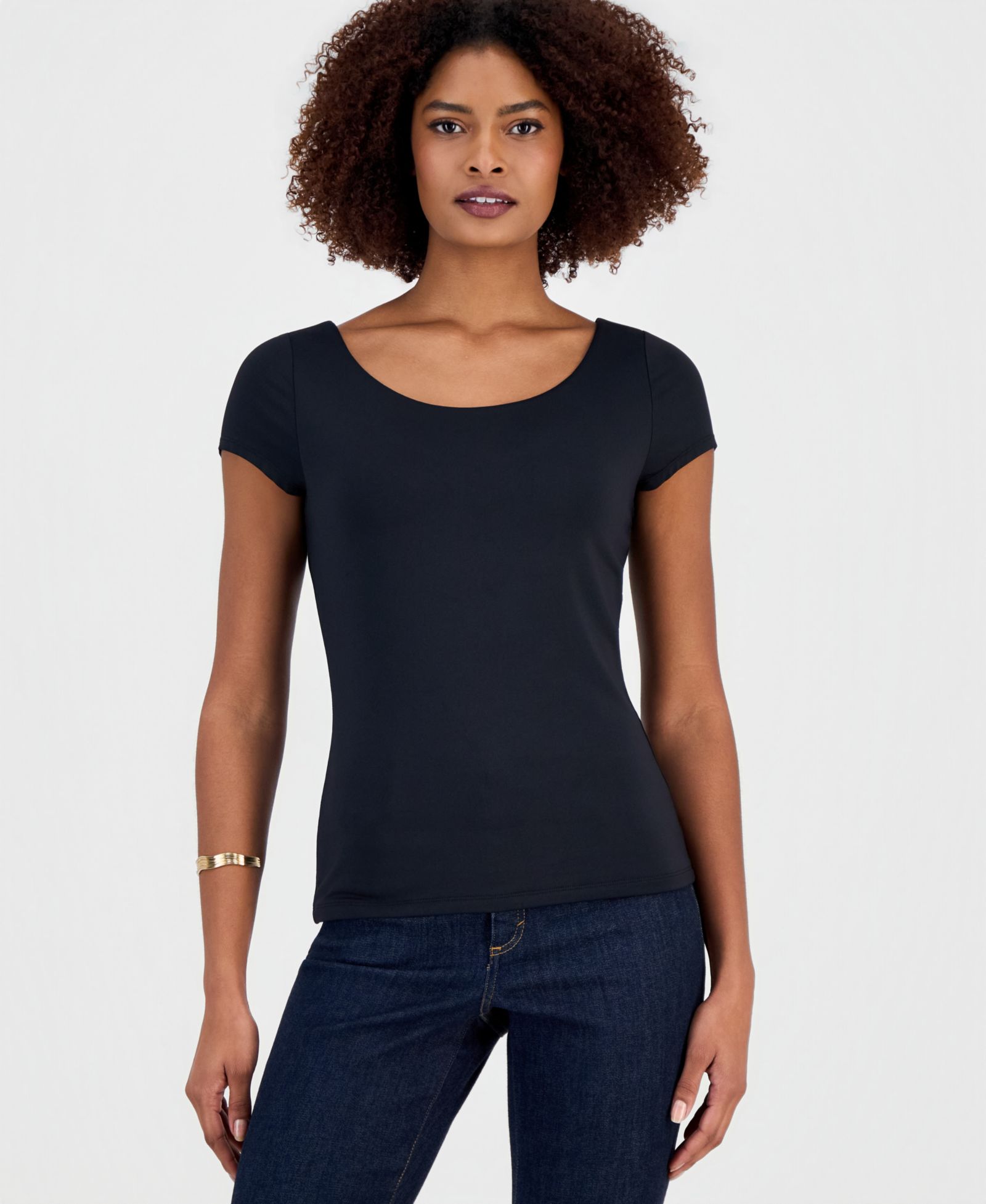 Женская футболка I.N.C. International Concepts Contour Jersey Short Sleeve