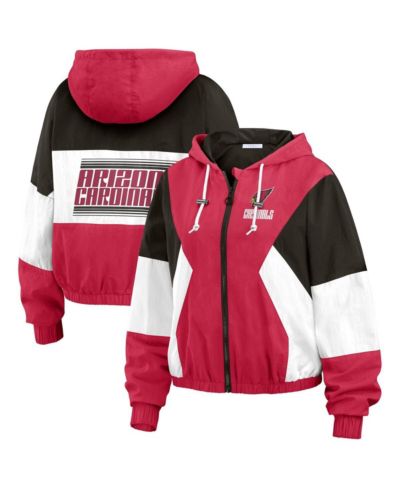 WEAR by Erin Andrews Women's Cardinal Arizona Cardinals Color Block Full-Zip Windbreaker Jacket