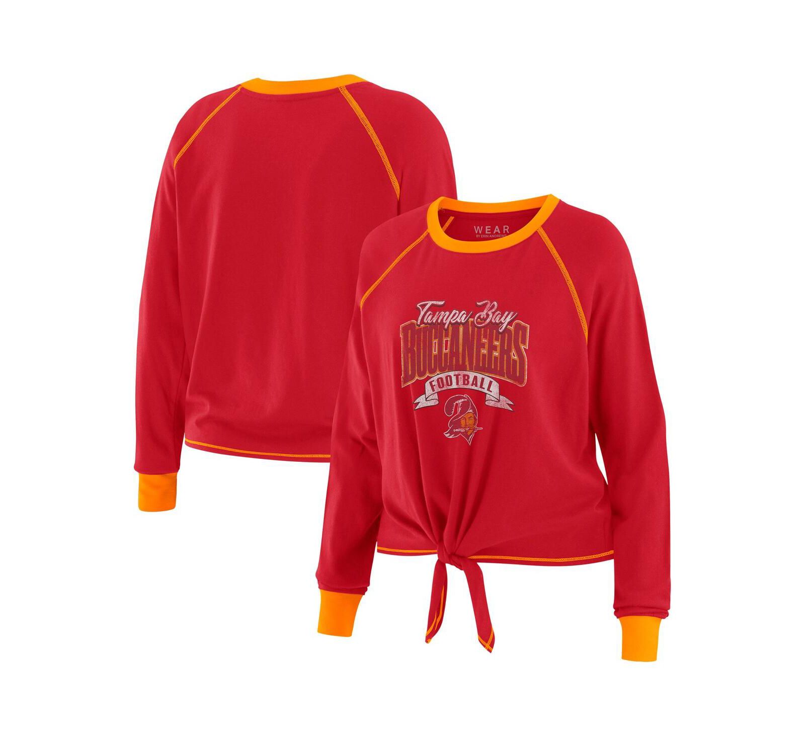 Женский топ WEAR by Erin Andrews Red/Orange Tampa Bay Buccaneers с завязками