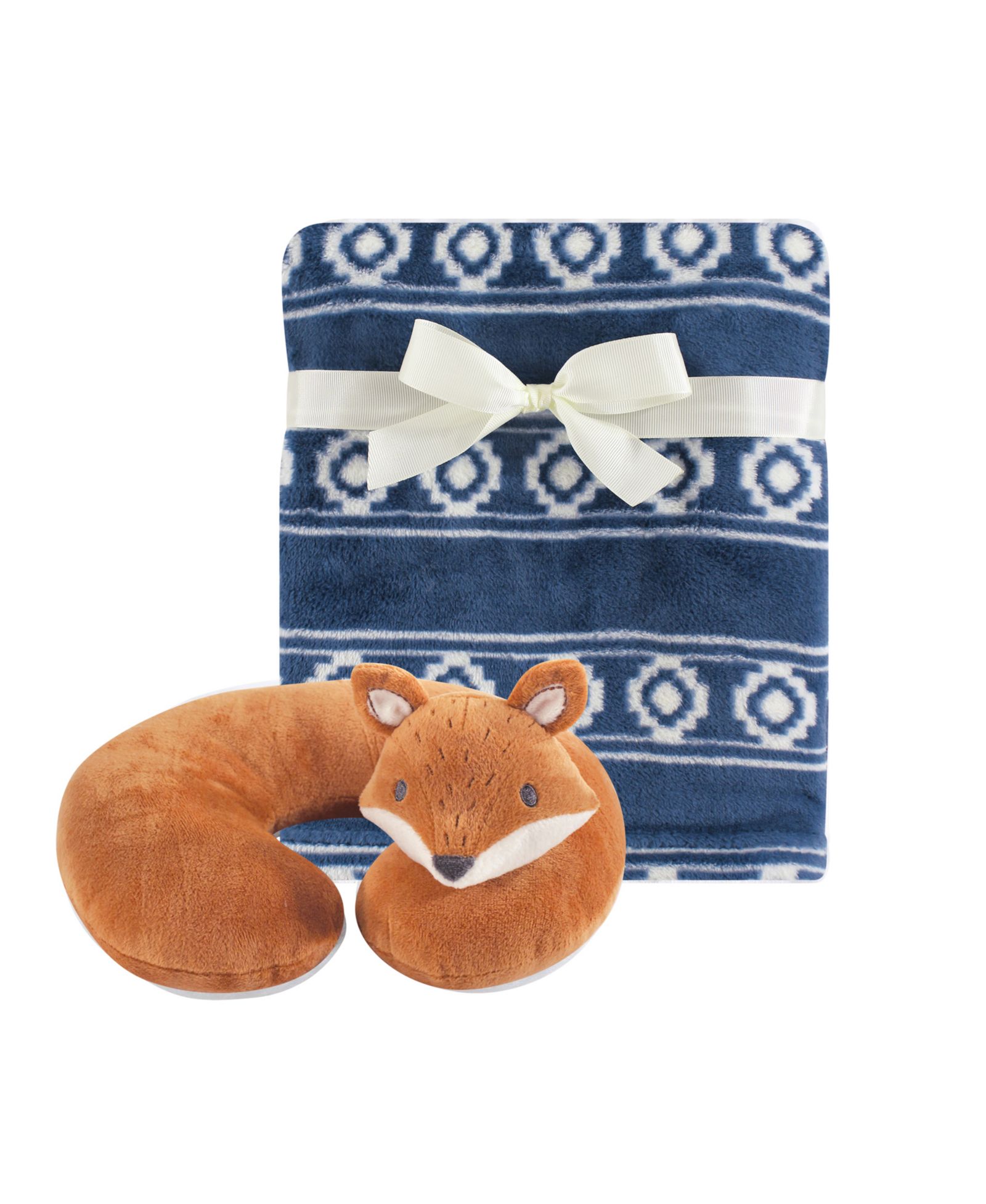 Hudson Baby Neck Pillow and Plush Blanket Set