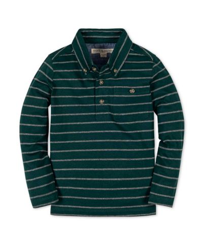 Hope & Henry Hope and Henry Little and Big Boys' Organic Long Sleeve Jersey Knit Polo Shirt