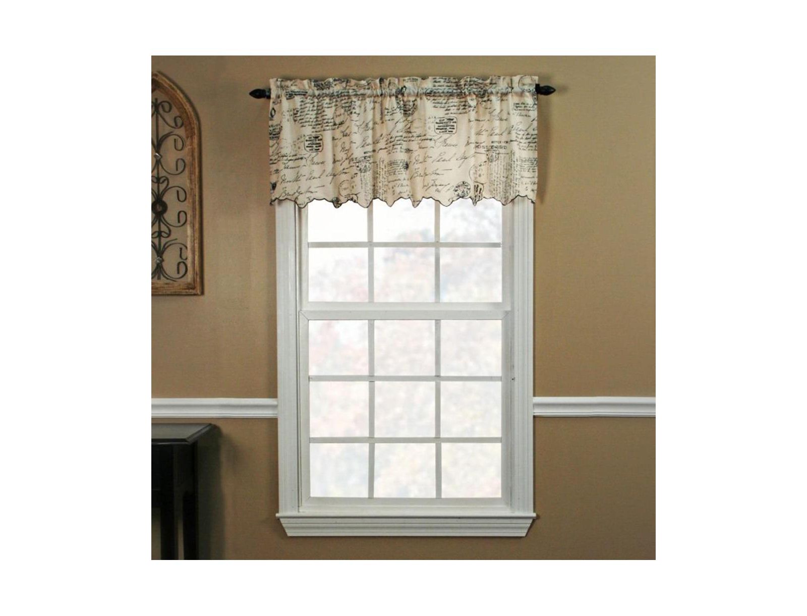 Ellis Curtain Script Classic Print Room Darkening Window Valance 48" x 15"