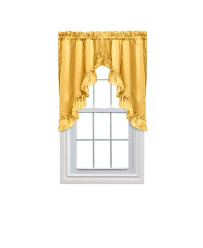 Ellis Stacey 1.5" Rod Pocket High Quality Fabric Solid Color Window Ruffled Swag 60"x38"