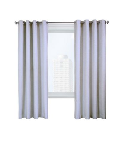 Thermaplus Ventura Blackout Grommet Curtain Panel Pair Frame Your Windows with Subtle Slub Textured Motif Each 78" x 84" White