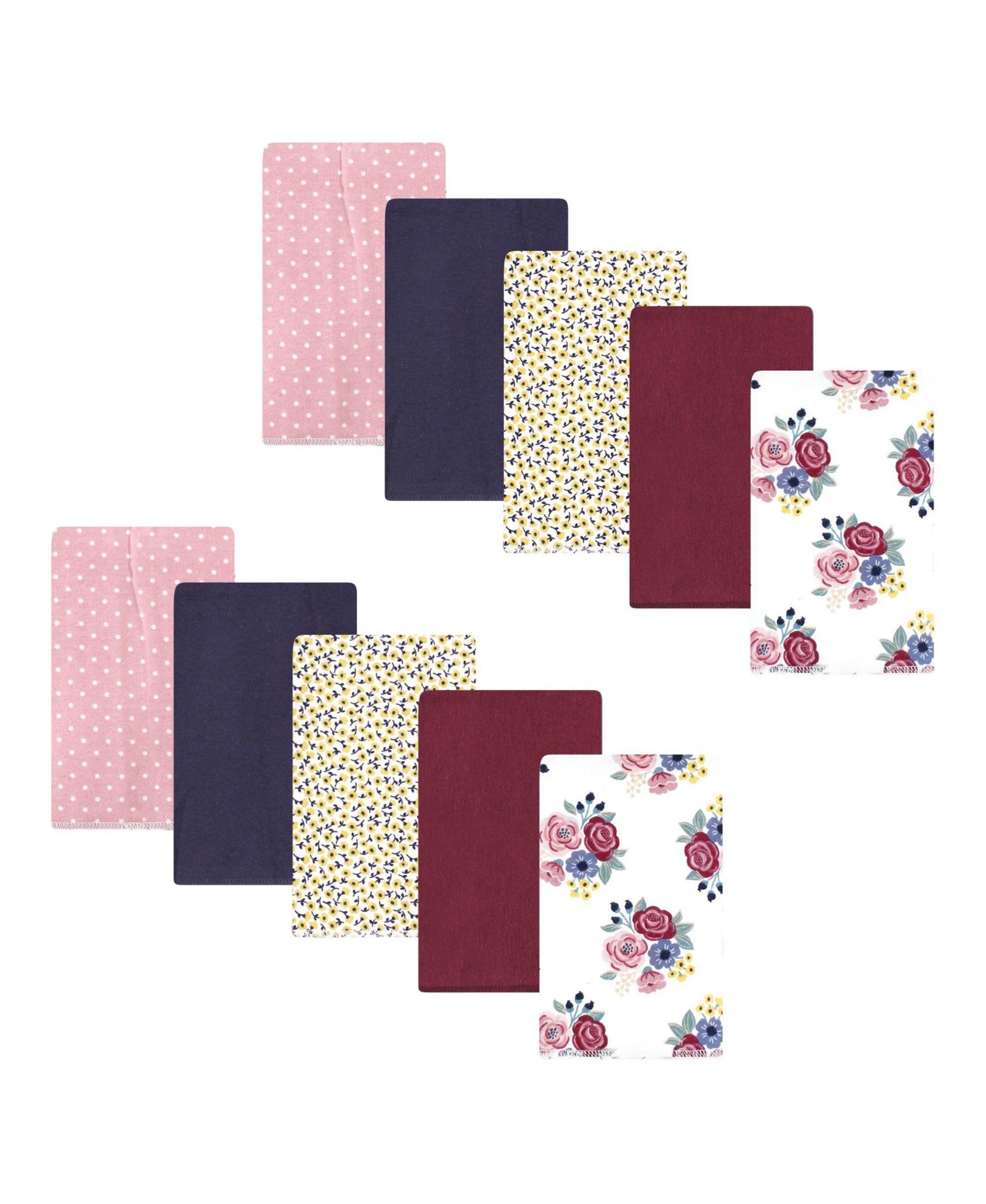 Hudson Baby Girls 10Pk Flannel Burp Cloth (Cotton Poly)