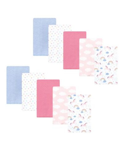 Детские салфетки Hudson Baby Girls 10Pk Flannel Burp Cloth (Cotton Poly)
