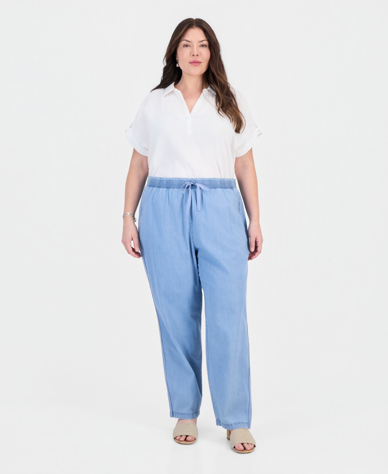 Прямые брюки Style & Co Plus Size с эффектом облегания