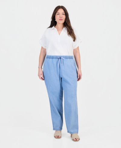Прямые брюки Style & Co Plus Size с эффектом облегания