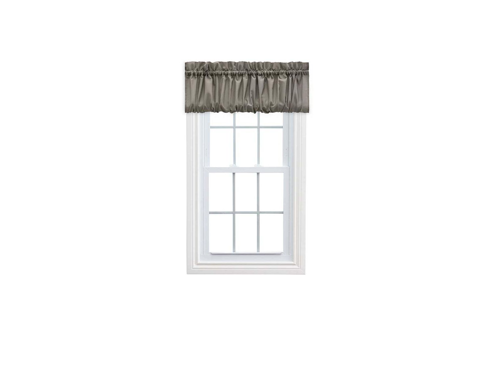 Ellis Stacey 1.5" Rod Pocket High Quality Fabric Solid Color Window Balloon Valance 60"x15" Grey