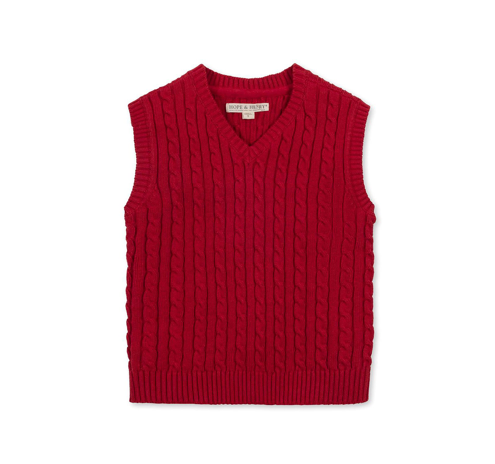Детский вязаный жилет Hope & Henry Organic V-Neck