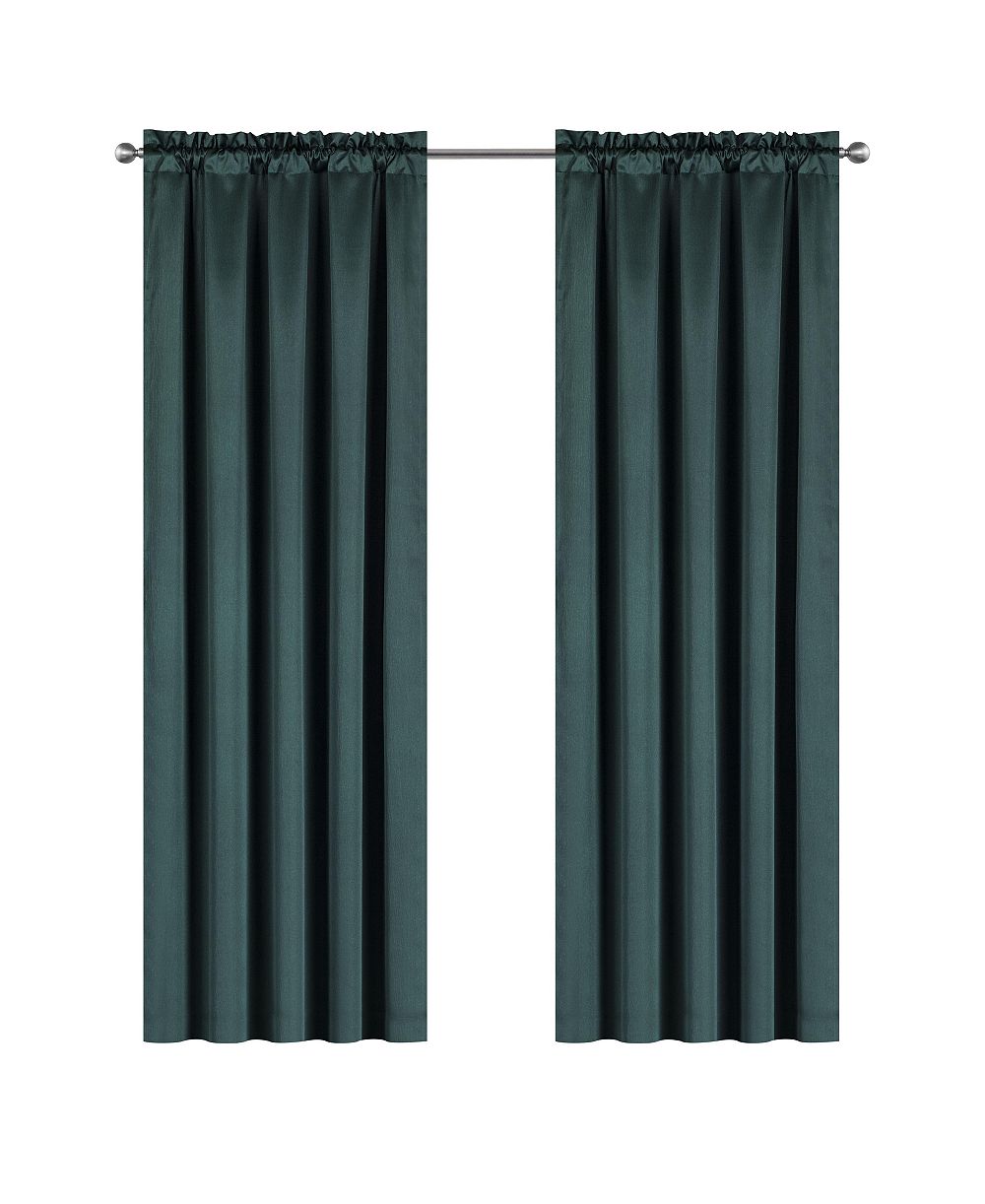 Kate Aurora Set Of 2 Piece Crinkle Sheer Rod Pocket Christmas Curtain Panels - 84 in. Long - Evergreen