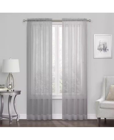 Kate Aurora занавеска для окна Silver Gray Sheer Voile 45 in.