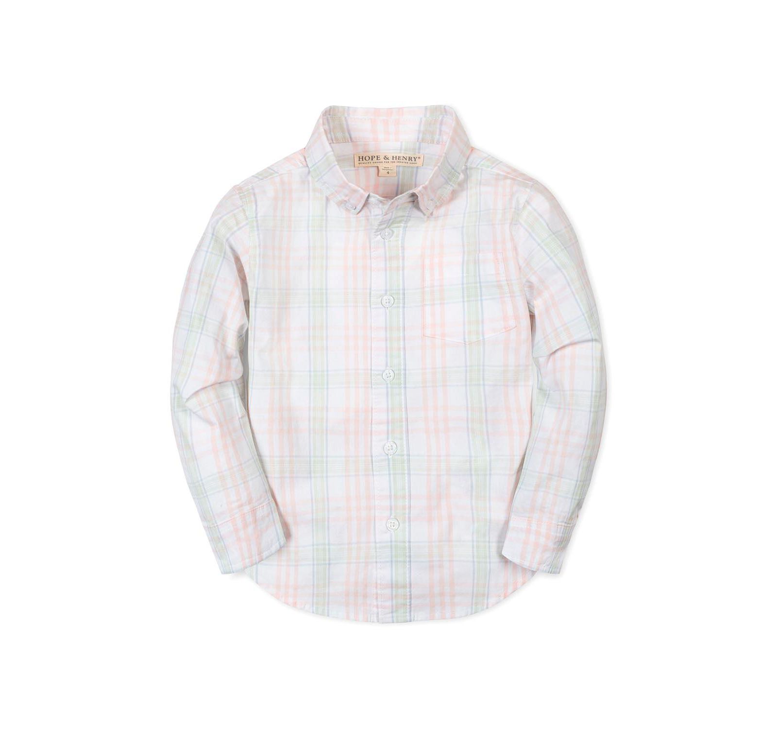 Детская рубашка Hope & Henry Organic Long Sleeve Stretch Poplin
