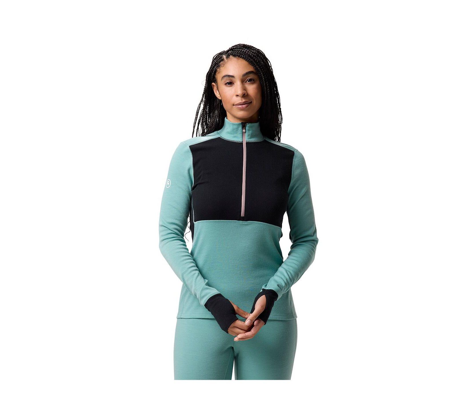 Backcountry Women's Cedars RWS Merino Mid-Wt Baselayer 1/4-Zip Top Midweight Long Underwear Tops