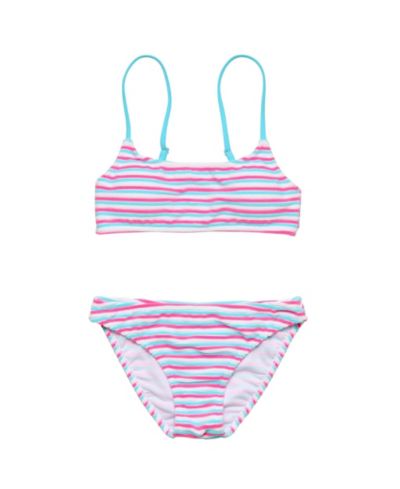 Snapper Rock Big Girls Sorbet Stripe Teen Crop Bikini