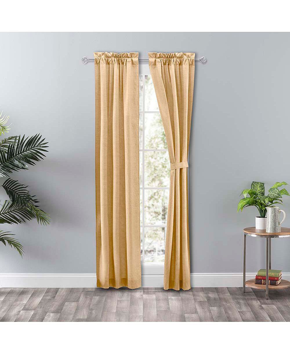 Ellis Curtain Lisa однотонная хлопковая парная занавеска с завязками