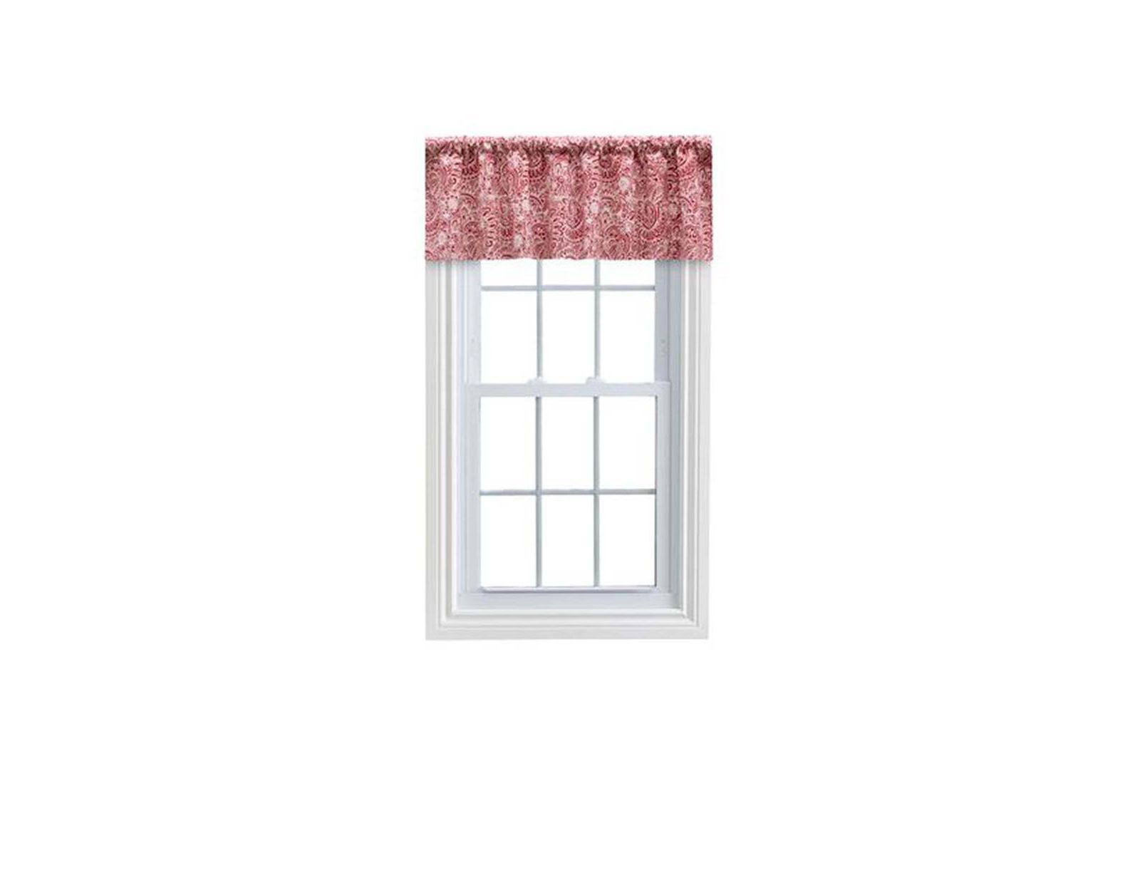 Ellis Segovia Printed Paisley Pattern on Ground 3" Rod Pocket High Quality Tailored Valance 50"x16" Red