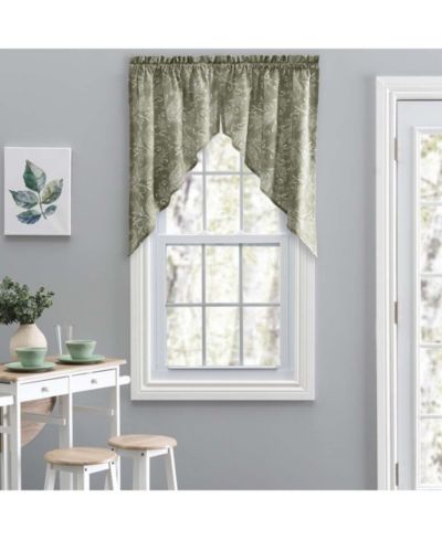 Шторы Ellis Curtain Lexington с узором листьев 56"x36" Sage