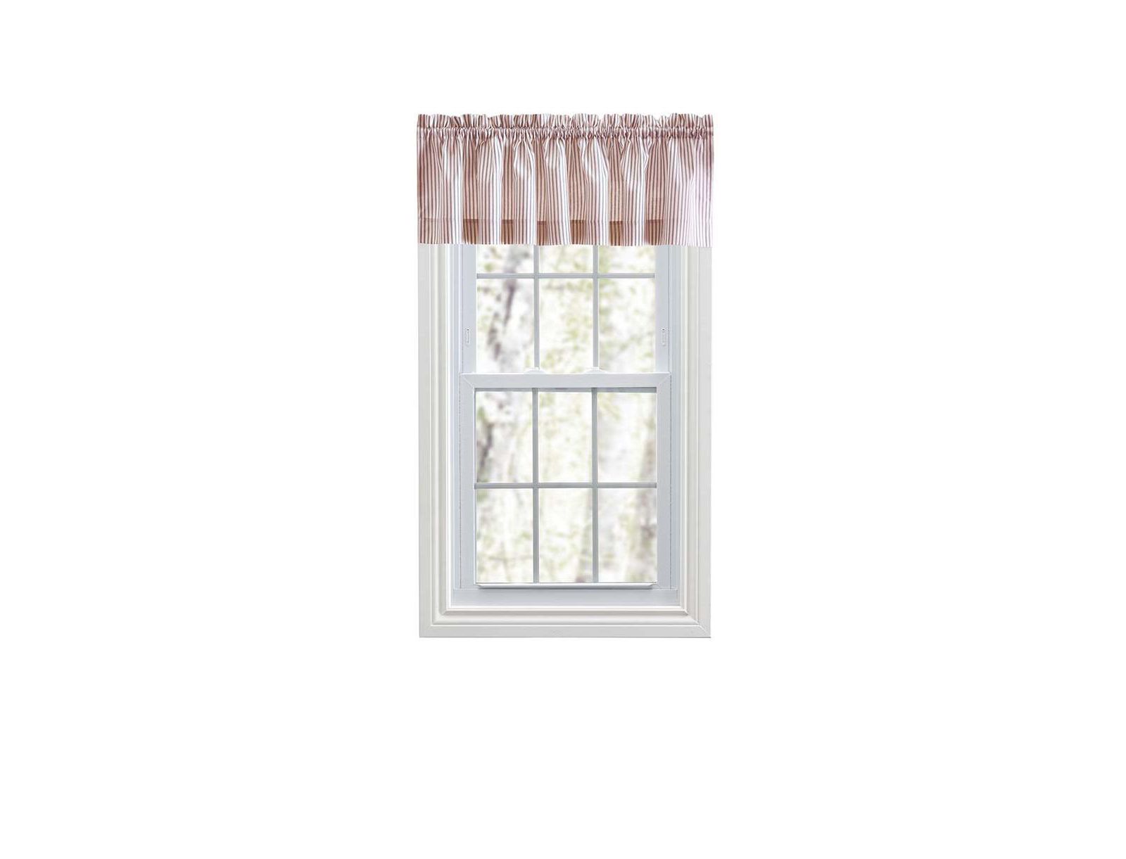 Ellis Curtain Plaza Classic Ticking Stripe Rod Pocket Tailored Valance