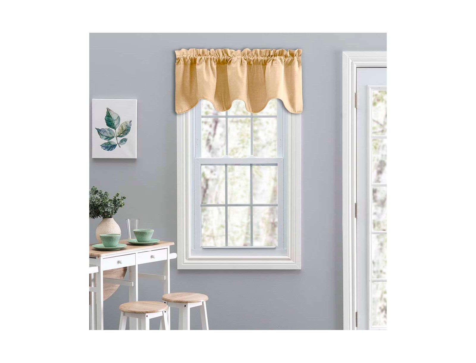 Занавеска Ellis Curtain Lisa Solid Color Poly Cotton Duck Fabric Lined Scallop Valance 58" x 15"