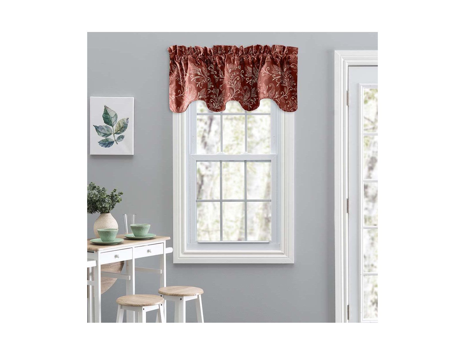 Ellis Curtain занавеска Lexington Leaf Pattern с воланом 58"x15"