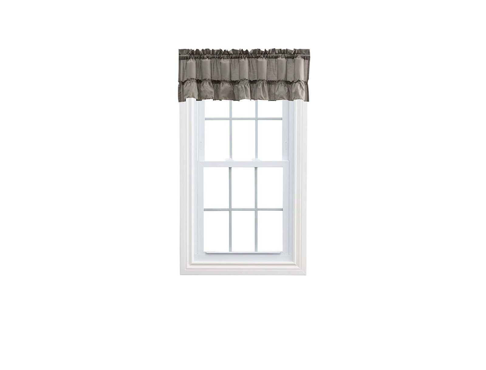 Ellis Curtain Ellis Stacey 1.5" Rod Pocket High Quality Fabric Window Ruffled Filler Valance