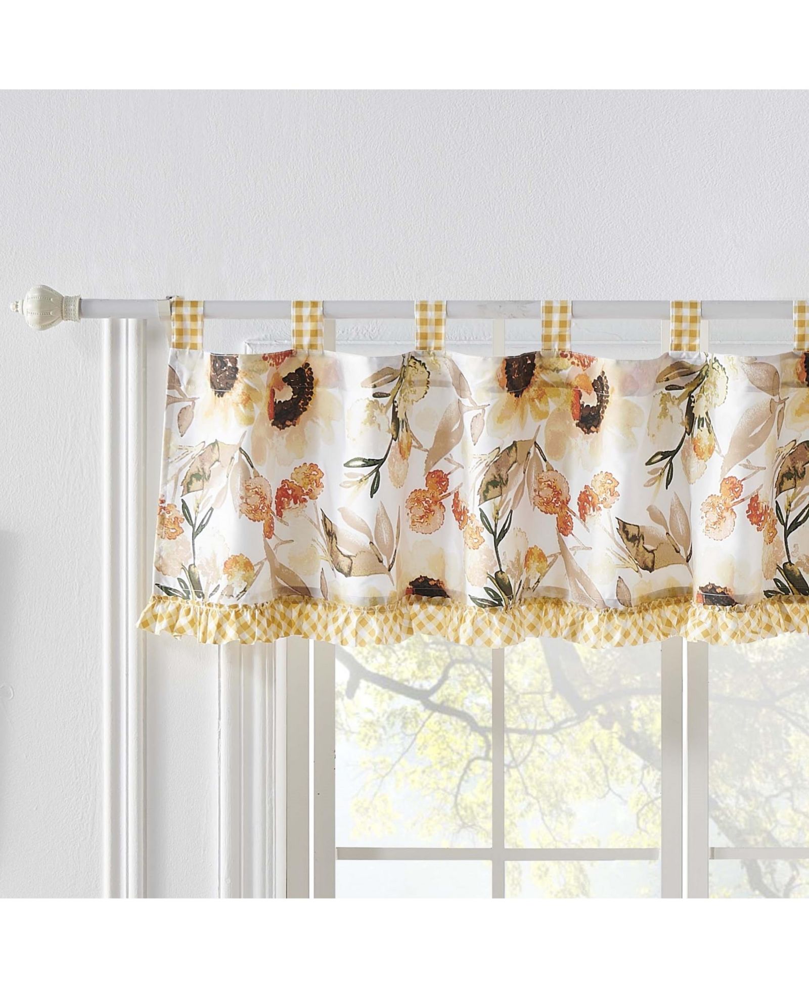 Greenland Home Fashions Somerset Ruffle Trimmed Window Valance 84" x 19"
