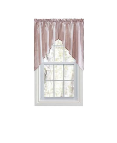 Шторы Ellis Curtain Plaza Classic Ticking Stripe, кирпичный цвет, 56" x 36"
