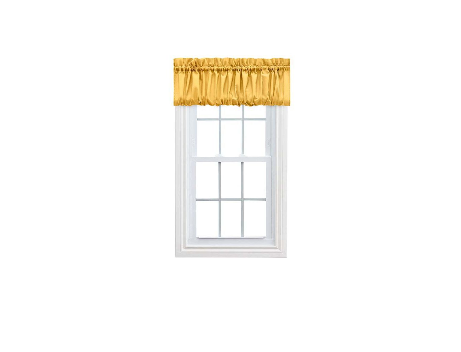 Ellis Curtain Ellis Stacey 1.5" Rod Pocket High Quality Fabric Solid Color Window Balloon Valance 60"x15"
