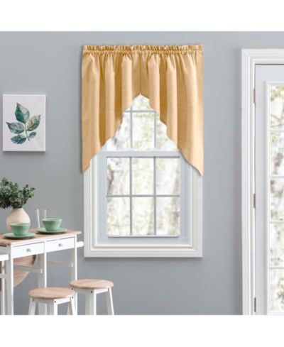 Штора Ellis Curtain Lisa Solid Color Poly Cotton Duck Fabric Tailored Swag 56" x 36" Butter