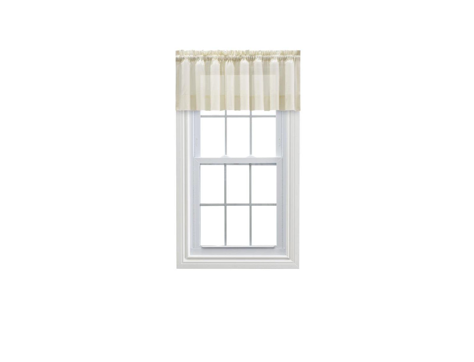 Ellis Curtain Shadow Stripe 1.5" Rod Pocket Tailored Lined Window Valance 82"x12" Natural