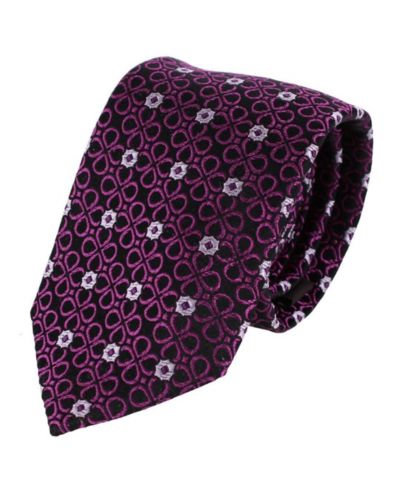 TRAFALGAR Men's Basil Bubble Floral Business Novelty Silk Necktie